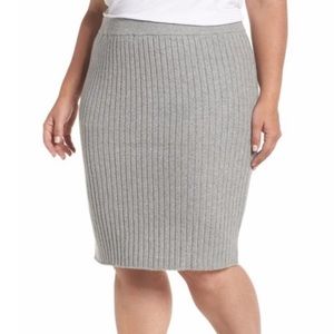 Plus Rib Knit Skirt by LEITH